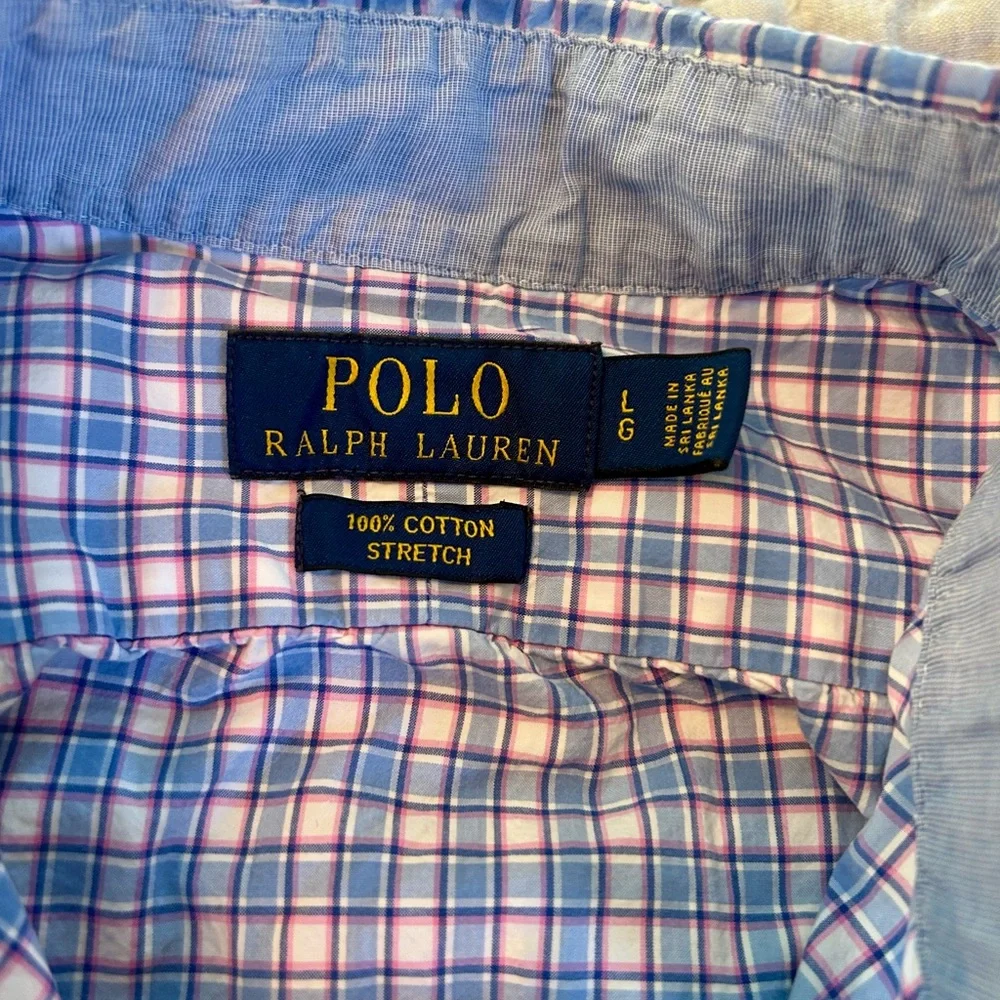 Polo by Ralph Lauren Blue and White Checked Button-Down Shirt